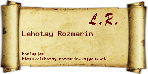 Lehotay Rozmarin névjegykártya